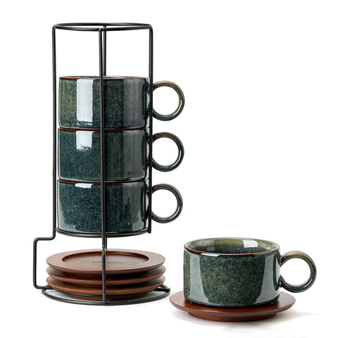 LUKA front view of cups with stand showing neat storage benefit