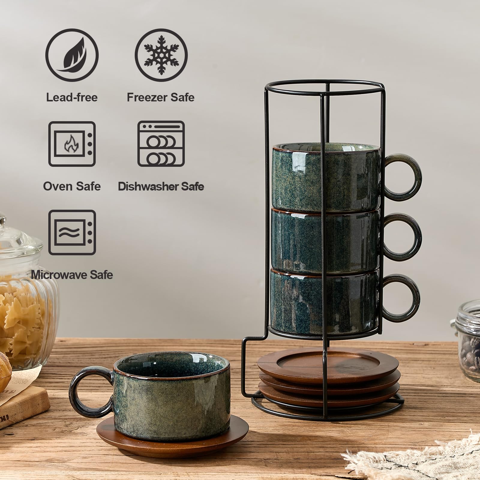 LUKA stack on iron stand profile saving countertop space