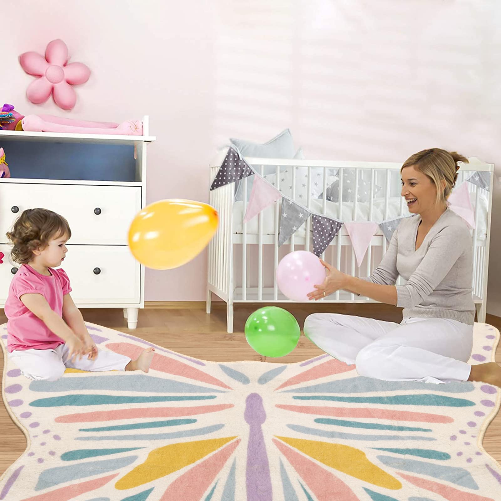 Lukinbox butterfly rug folded gift-ready, perfect present for children