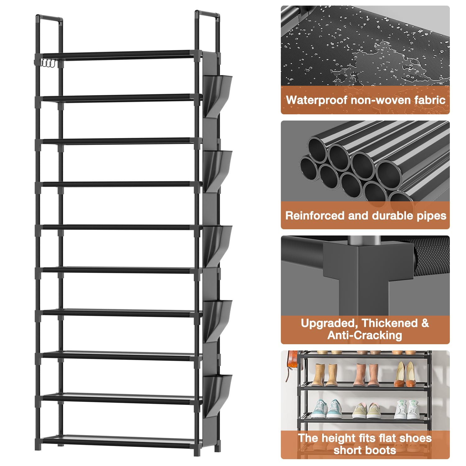 LUKYTOWER side hooks holding umbrellas and keys for extra storage