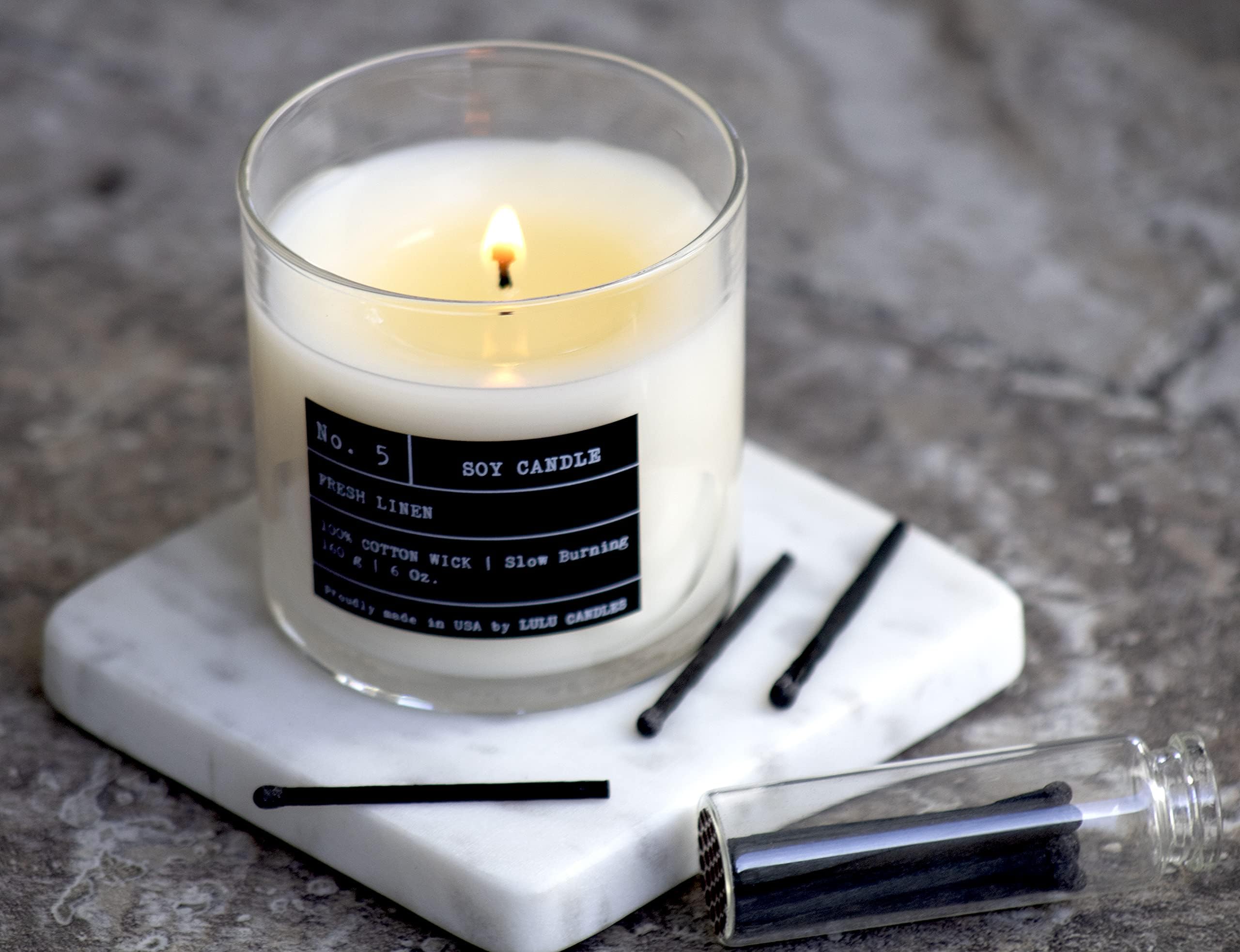Lulu Candles lit in a living room to show warm ambiance and cozy atmosphere