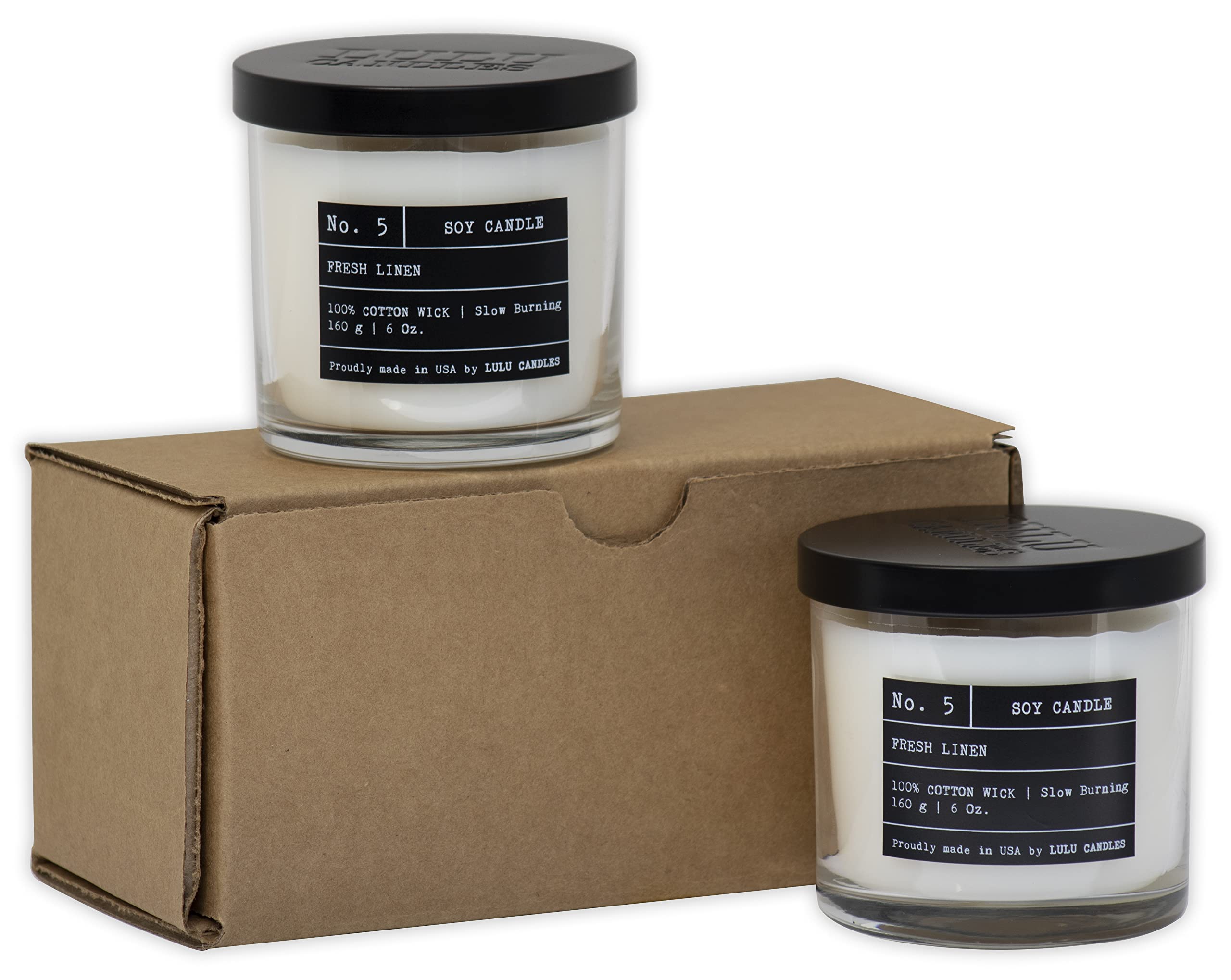 Lulu Candles two‑pack staged on a shelf to show presentation and pairing benefit