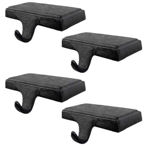 Lulu Decor front view of black cast iron stocking holders showing simple design and balance