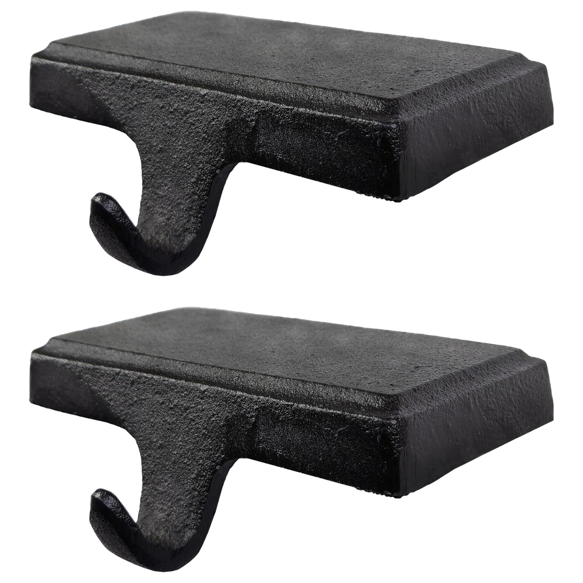 Lulu Decor front view showing pair of black cast iron holders providing secure display