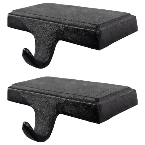 Lulu Decor front view showing pair of black cast iron holders providing secure display