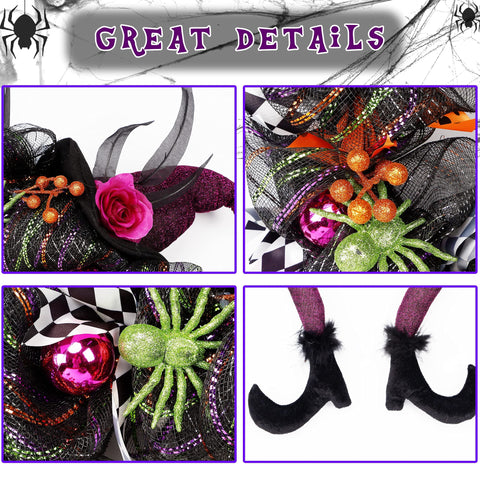 Lulu Home green glitter spiders close-up enhancing spooky texture