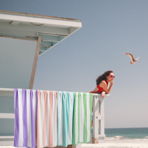 LULUHOME folded towel on chair showing oversized 36x70 inch scale