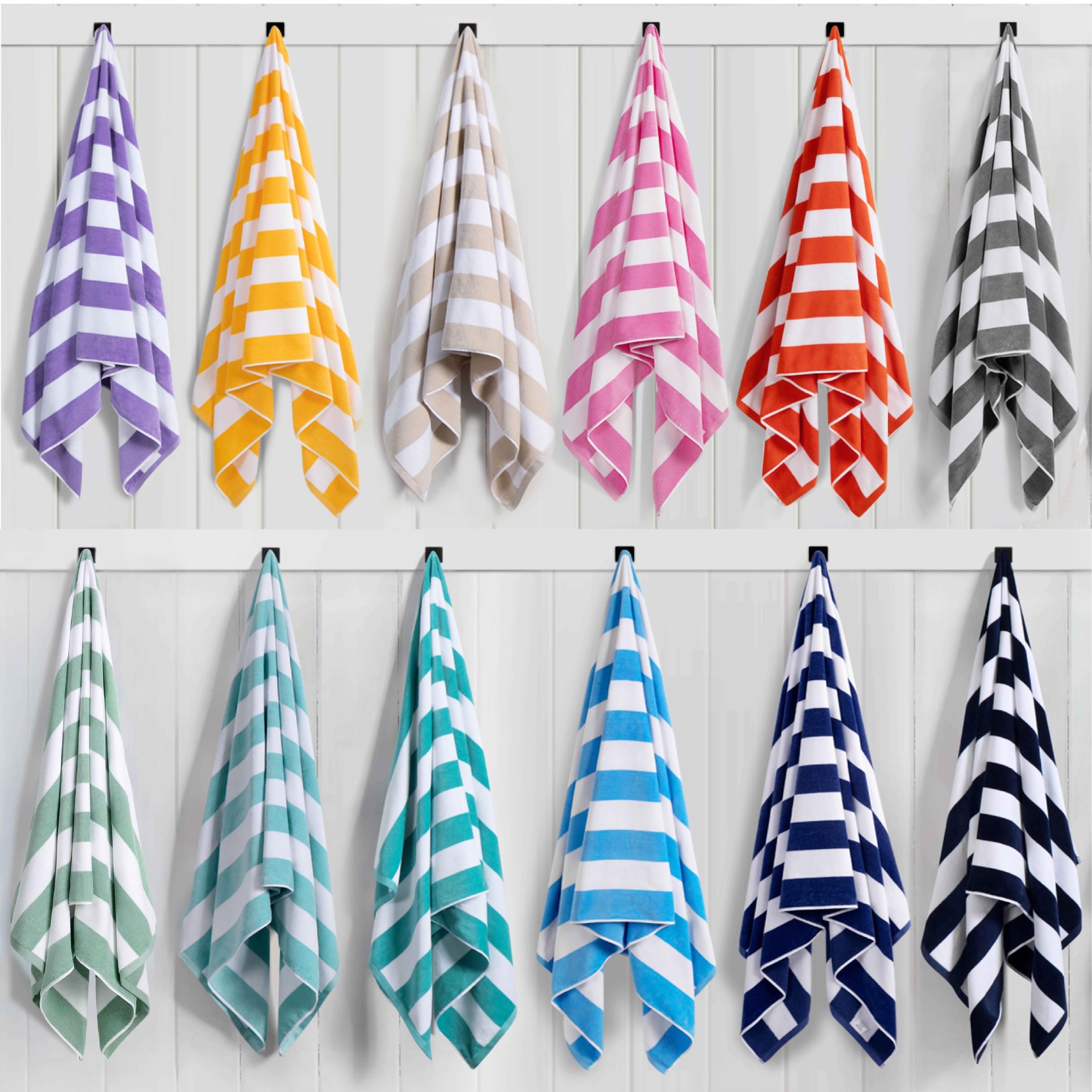 LULUHOME towel next to person illustrating full adult coverage and length