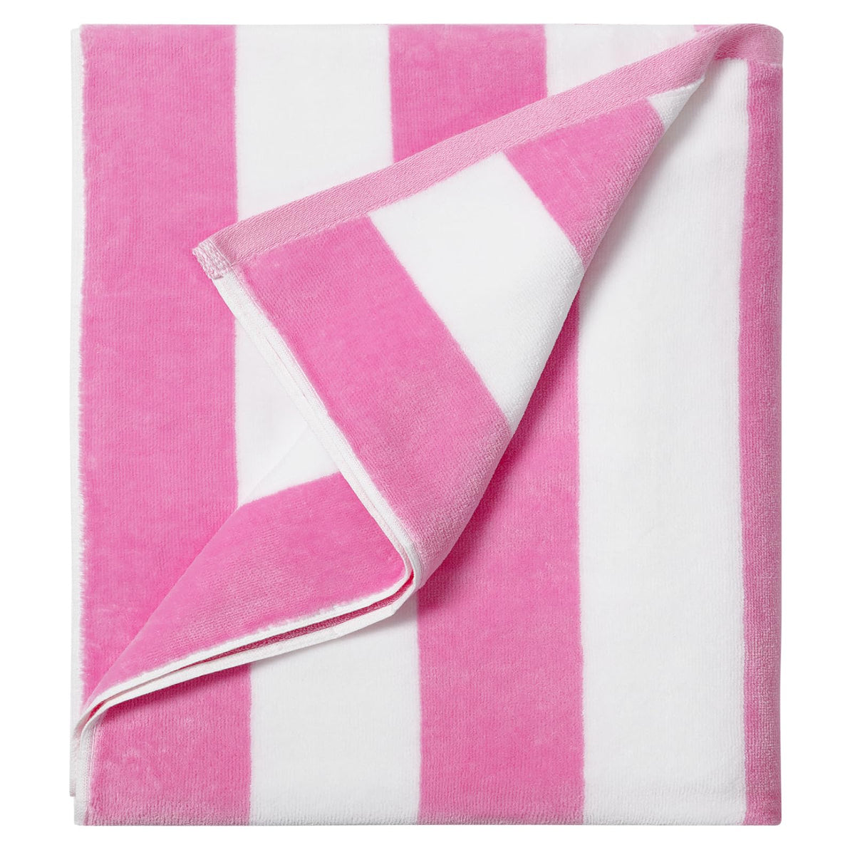LULUHOME front view of striped towel shows full-size coverage and style