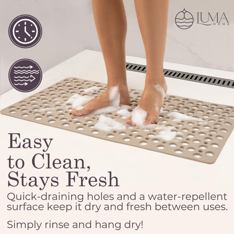 LUMA HOME folded mat demonstrating compact storage and portability benefit