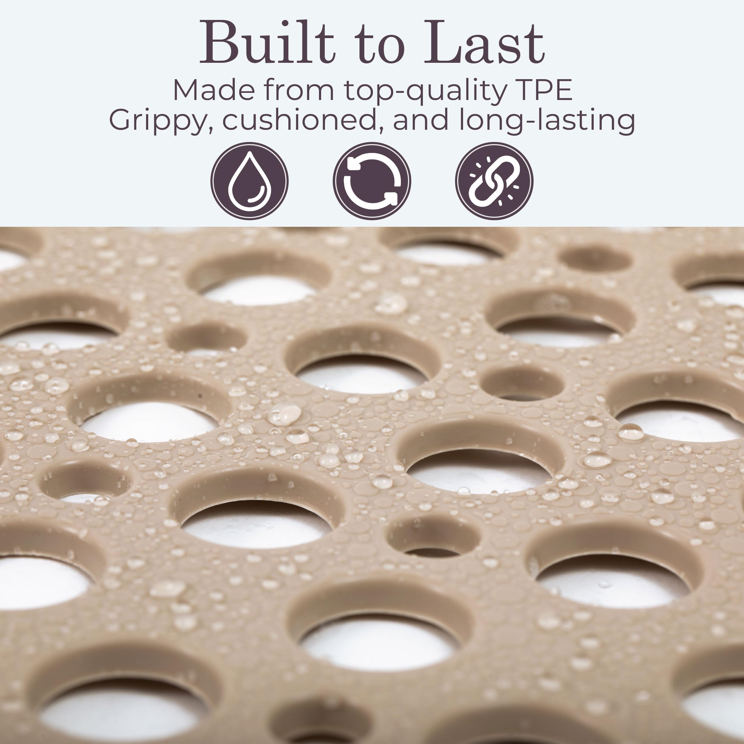 LUMA HOME mat in use in shower highlighting stable footing benefit