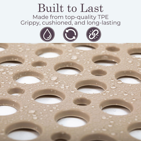 LUMA HOME mat in use in shower highlighting stable footing benefit