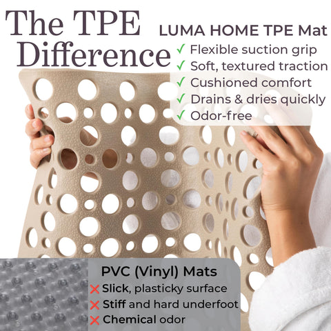 LUMA HOME mat scaled in bathtub to show fit and coverage benefit