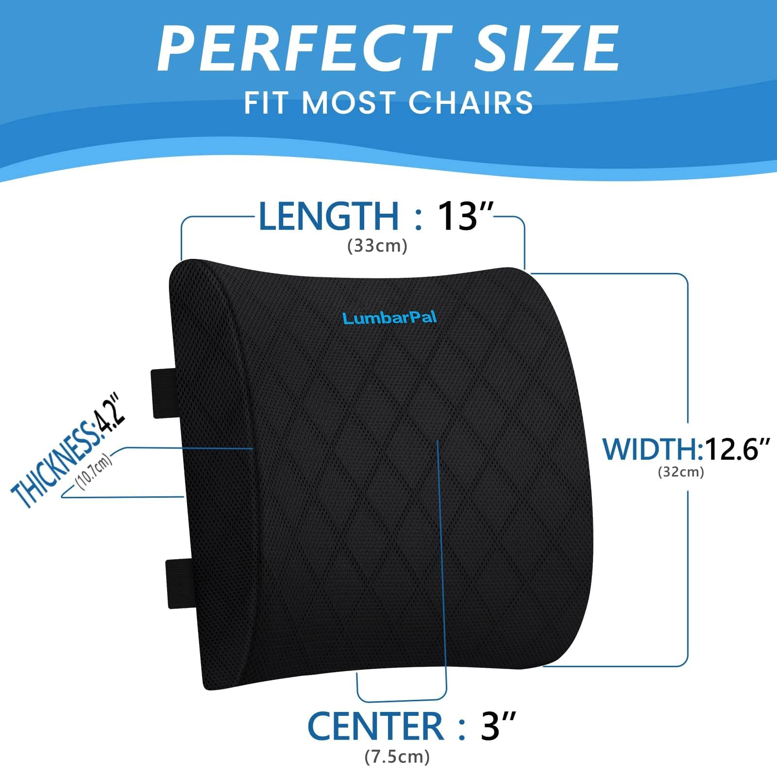 LumbarPal side profile displaying ergonomic curve for lumbar support
