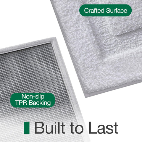 LUMI rug in bathroom setting protecting floor and adding elegance