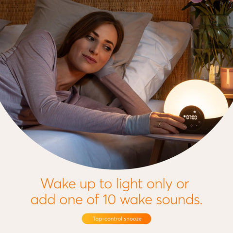 Lumie Bodyclock Glow 150 sunset sequence demonstration with fading warm light for evening routines benefit