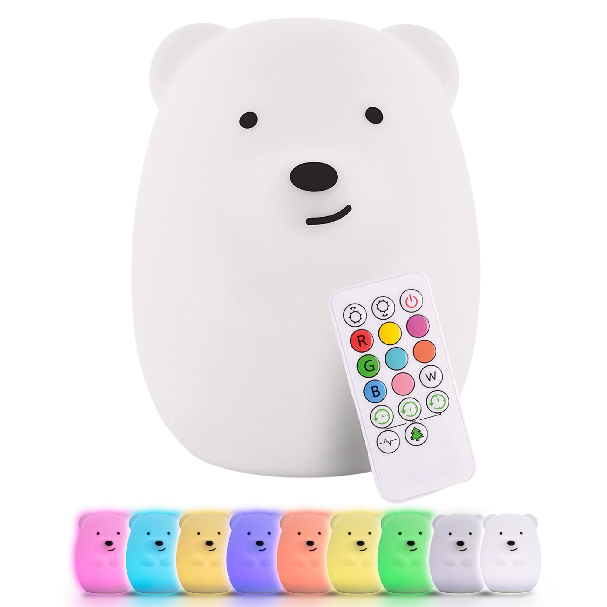 Lumipets bear front view showing cuddly silicone and warm glow benefit