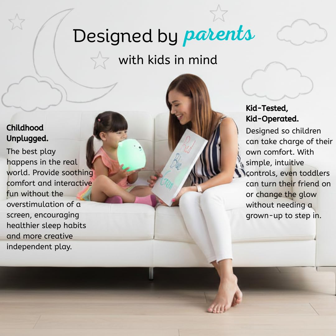 Lumipets bear packaging and included contents showing ready-to-use benefit