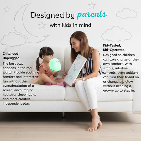 Lumipets bear packaging and included contents showing ready-to-use benefit