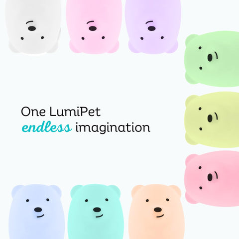 Lumipets bear USB-C charging port showing quick recharge convenience