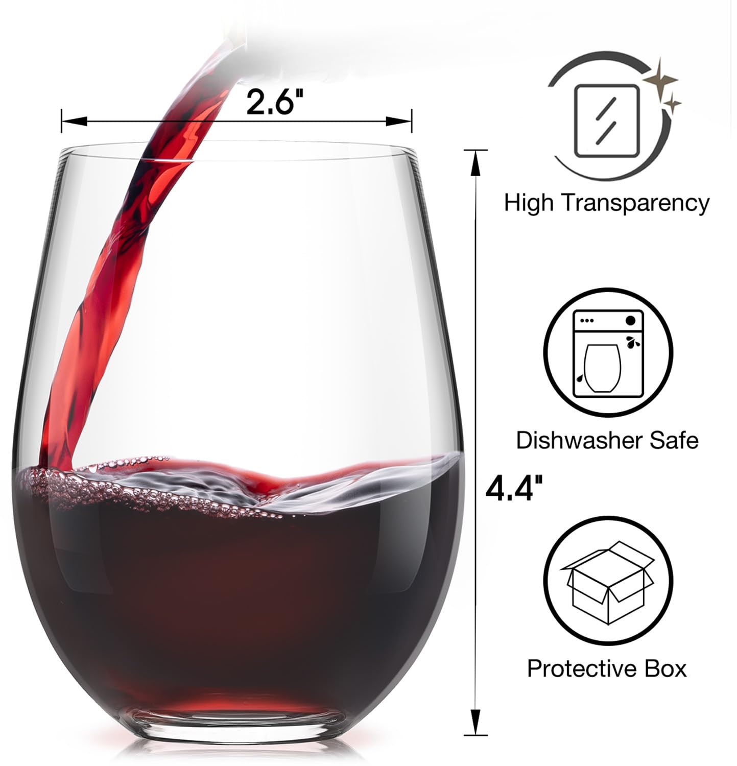 LUNA & MANTHA glass filled with red wine showcasing colour and visual appeal