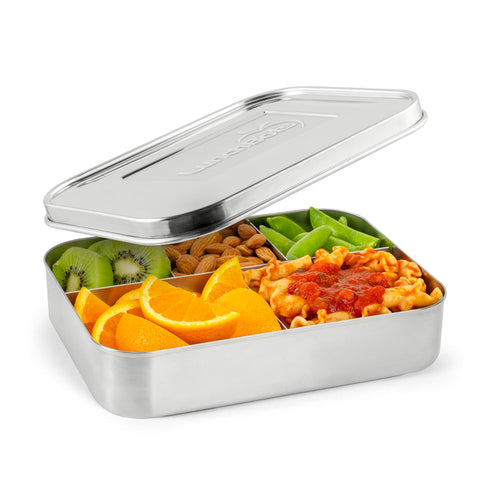 LunchBots Cinco front packaging showing product and label, clear identification benefit