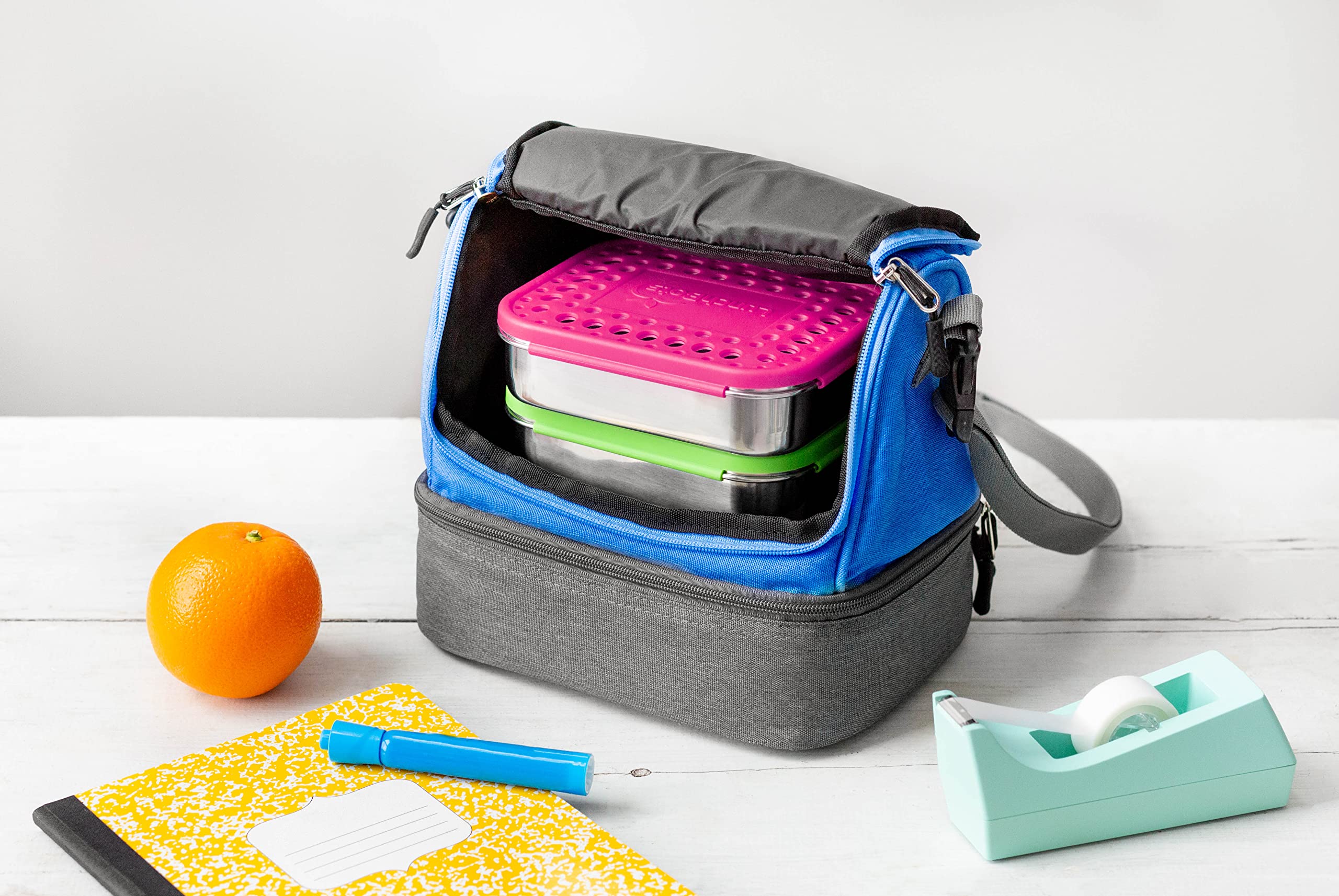 LunchBots in school backpack setting demonstrates portability benefit