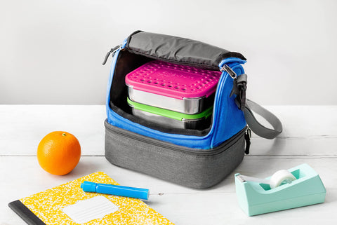 LunchBots in school backpack setting demonstrates portability benefit