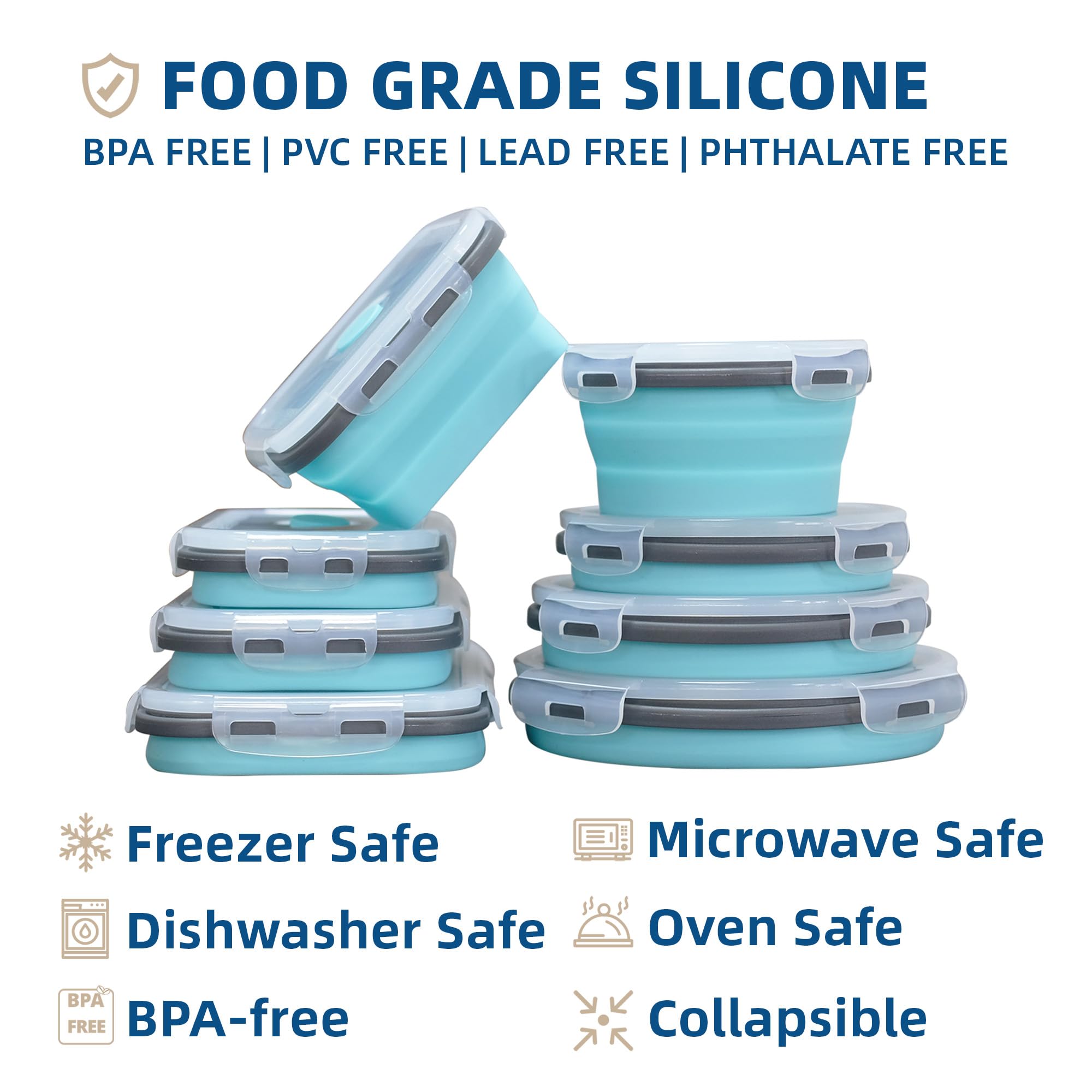 Lunememo expanded containers with lids holding food, shows secure transport benefit