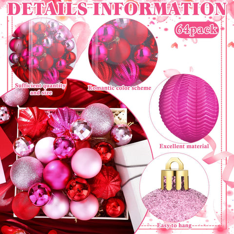 Lunmon tree display with mixed red and pink bulbs, creates festive warm ambiance
