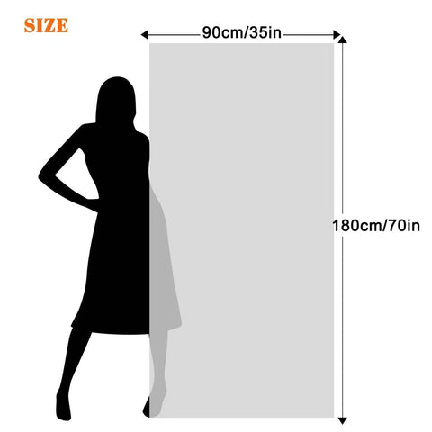 Lunoku towel next to ruler showing true 35x70-inch scale benefit