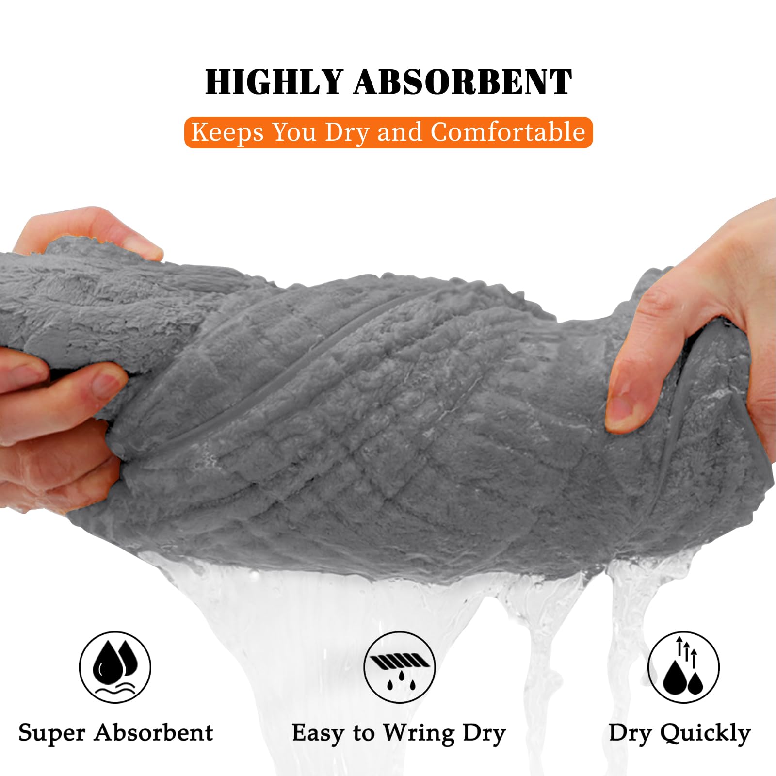 Lunoku towel wrapped on person after shower for comfortable absorbency