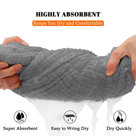 Lunoku towel wrapped on person after shower for comfortable absorbency