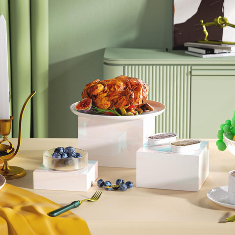 LUOBAO risers on wedding table showing elegant catering presentation benefit