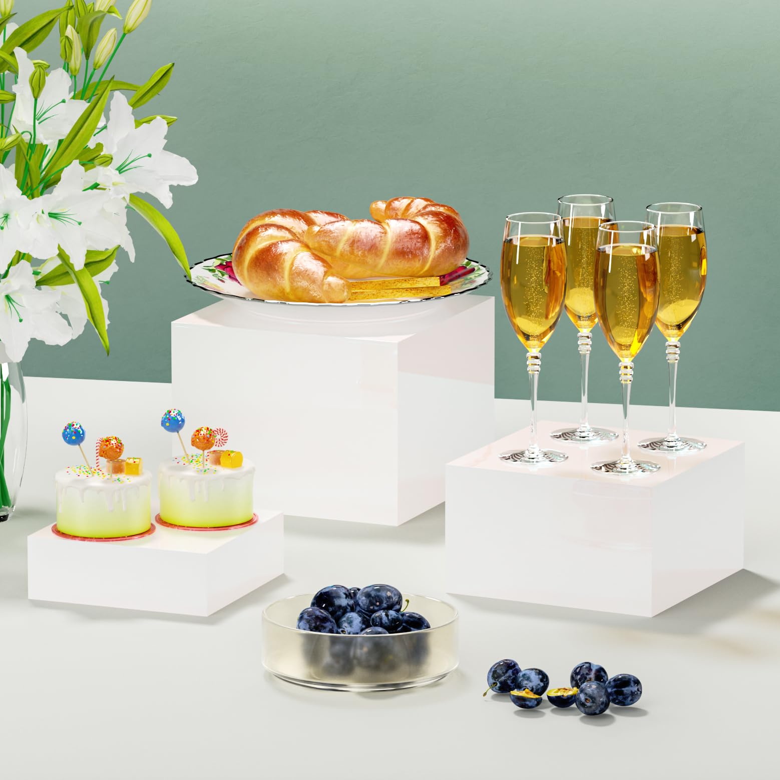 LUOBAO stacked risers forming a custom shape showing flexible arrangement benefit