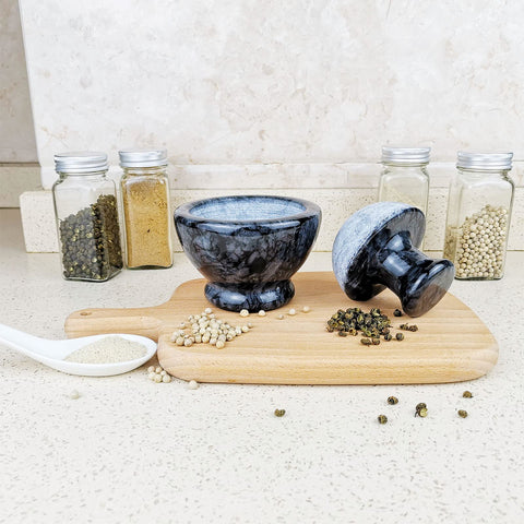 LUOLAO set on kitchen counter as decor and practical grinder for herbs and spices