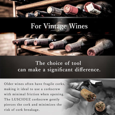 Lusciouz corkscrew staged on a bar with wine bottle showing polished look and usability