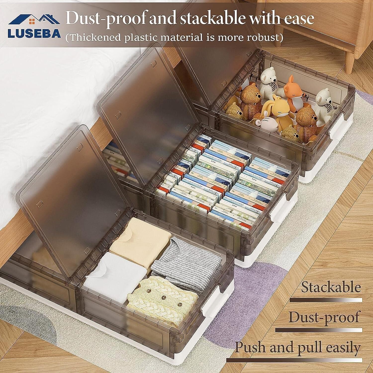 Luseba clear body showing packed clothes for fast identification benefit
