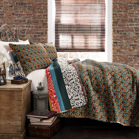 Lush Decor close-up of stitching and quilting showing durable construction and cozy feel