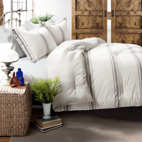 Lush Decor close-up of cotton stripe texture highlighting breathable comfort