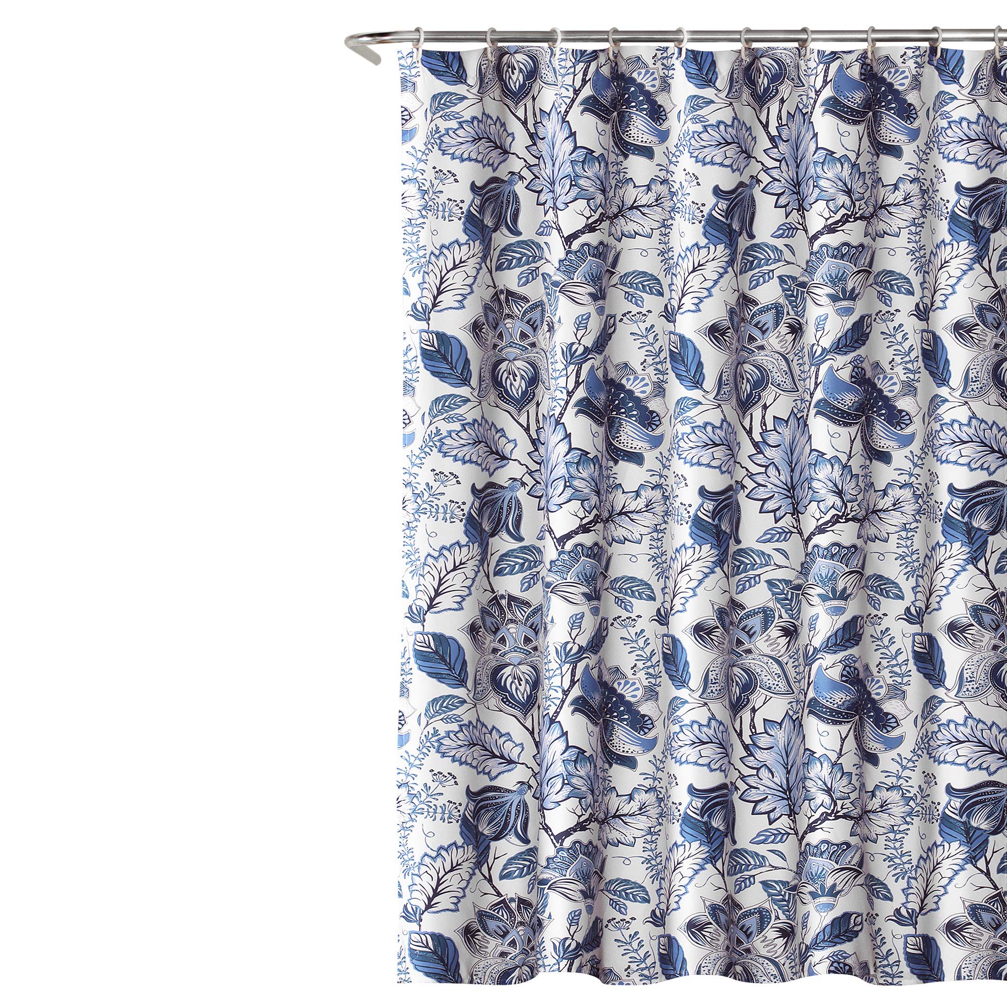 Lush Decor Cynthia Jacobean label and top button holes showing easy-hang reinforced details