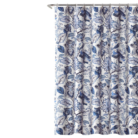 Lush Decor Cynthia Jacobean label and top button holes showing easy-hang reinforced details