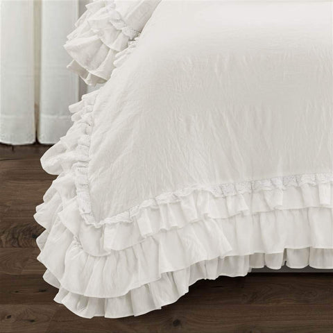 Lush Decor Ella comforter in styled bedroom demonstrating cozy, vintage-inspired atmosphere