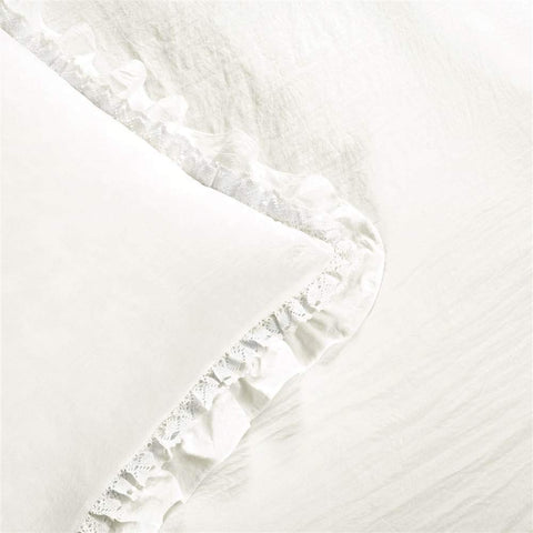 Lush Decor standard pillow sham detail showing matching ruffle and coordinated bedroom styling