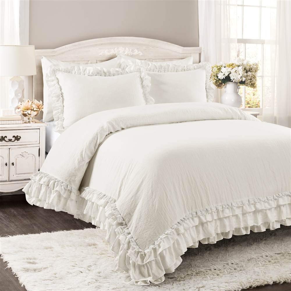 Lush Decor fabric texture close-up showing soft microfiber and medium-weight fill for year-round comfort