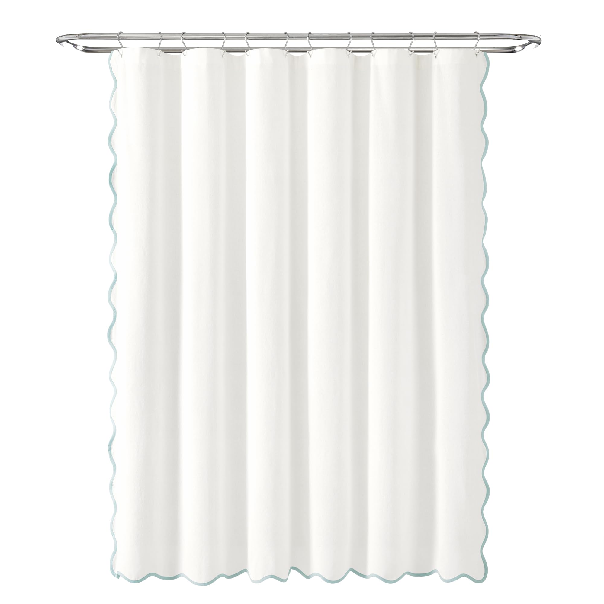 Lush Decor lifestyle bathroom scene conveys tranquil coastal upgrade benefit