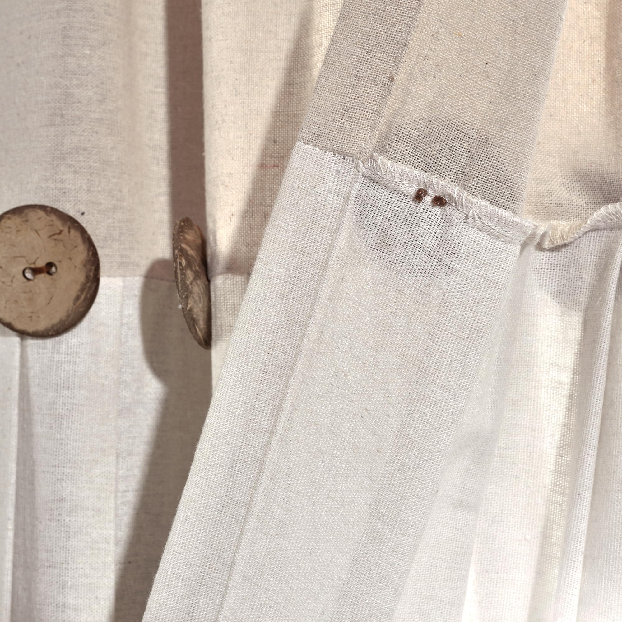 Lush Decor fabric texture close-up reveals linen-like softness and drape