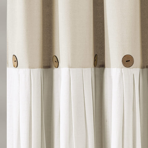 Lush Decor curtain in a styled farmhouse bathroom shows cohesive look