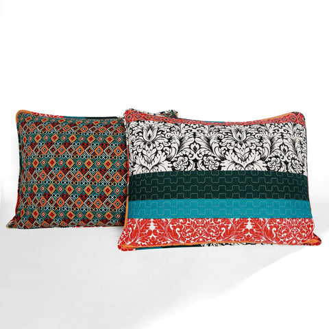Lush Decor pillow shams random cut display highlighting unique stripe placement benefit