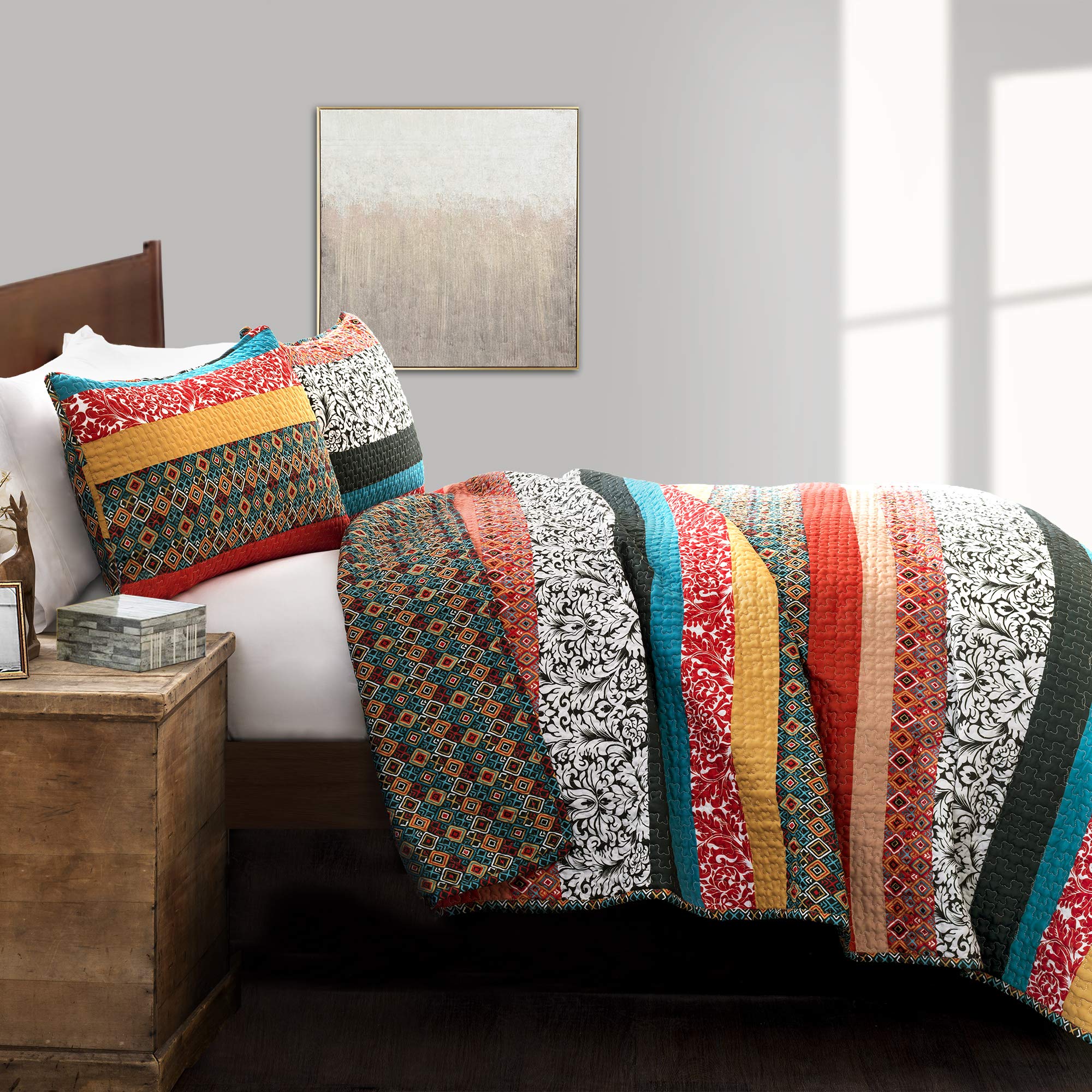 Lush Decor reverse geometric pattern view offering an alternate subtle boho styling option